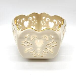 Lenox Eternal Hearts Votive Scroll Candle Made in USA Discontinued